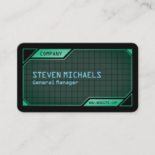 Sci fi frame green and black business card