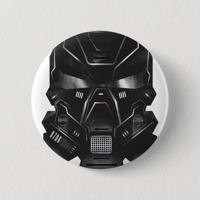 sci-fi geek concept art helmet design 2 inch round button (Front)