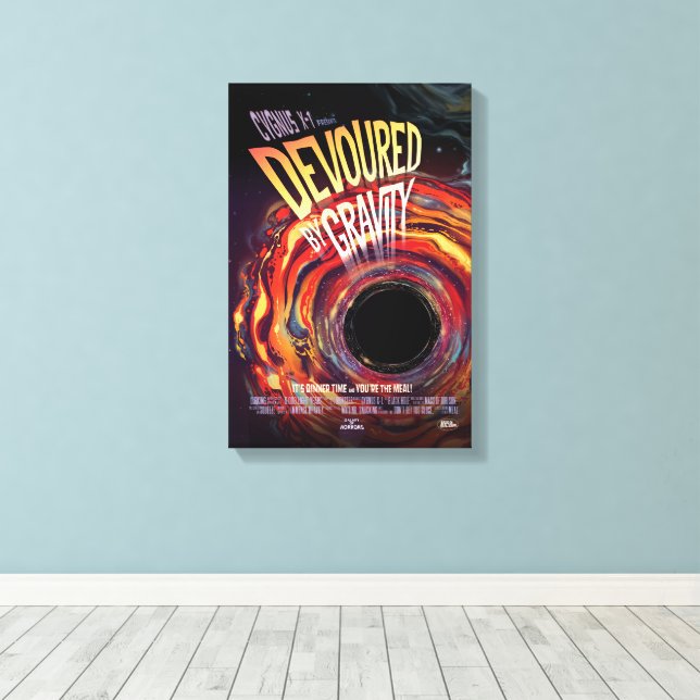 Sci-Fi Horror Movie Ad, Devoured By Gravity Canvas Print (Insitu(Wood Floor))