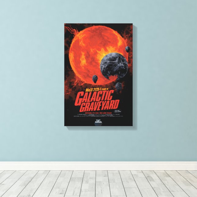Sci-Fi Horror Movie Ad, Galactic Graveyard Canvas Print (Insitu(Wood Floor))