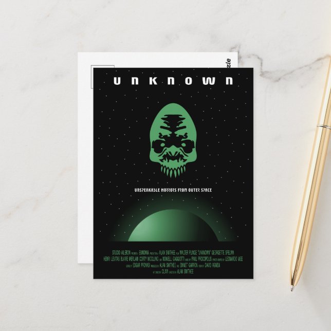 Sci-Fi Horror Movie Ad, Unknown Postcard (Front/Back In Situ)