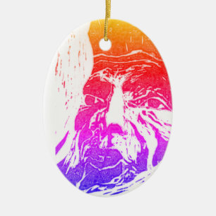 Sci-Fi "Lunar Landscape" the man in the moon Ceram Ceramic Ornament