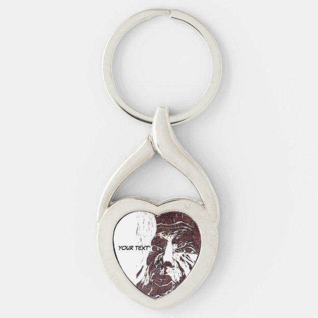 Sci-Fi "Lunar Landscape" the man in the moon       Keychain (Front)