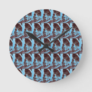 Sci-Fi "Lunar Landscape" the man in the moon       Round Clock