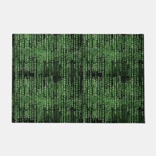 Sci-Fi Matrix Computer Code Welcome Doormat