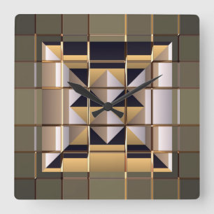 Sci-Fi Metal Patterns 6 Wall Clocks