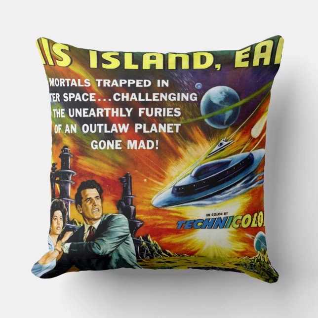 Sci-Fi Movie Poster 1954 Throw Pillow (Front)