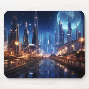Sci-Fi Night City Mouse Pad