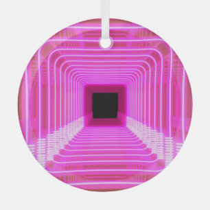 Sci-Fi Retro 3D: Pop Art Illustration Glass Ornament