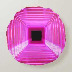 Sci-Fi Retro 3D: Pop Art Illustration Round Pillow