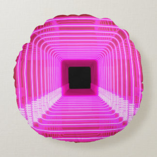 Sci-Fi Retro 3D: Pop Art Illustration Round Pillow