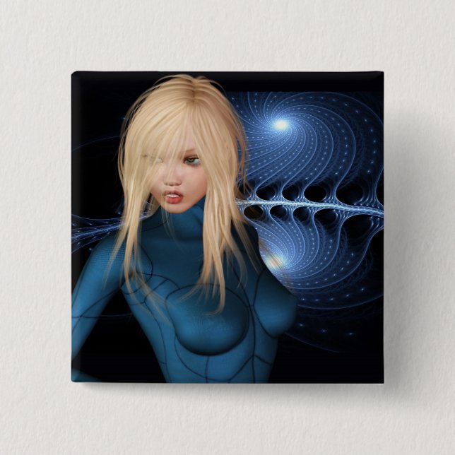Sci-fi Scene Display 2 Inch Square Button (Front)