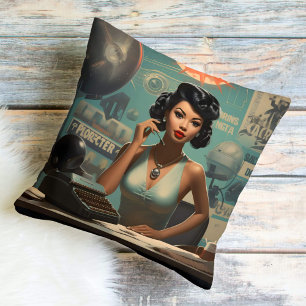 Sci-Fi Scribe Futuristic Fantasy Throw Pillow