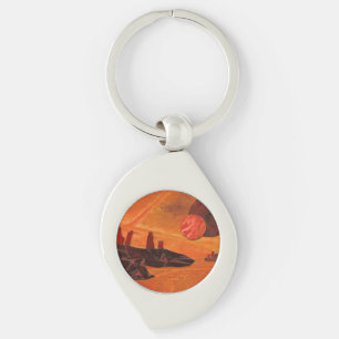 Sci-Fi "Seas of Fire" double suns, lava seas world Keychain