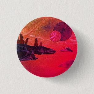 Sci-Fi "Seas of Fire" molten lava alien world 1 Inch Round Button
