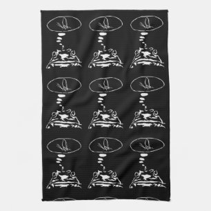 Sci-Fi smart animals "Hungry Frog Dreams"          Kitchen Towel