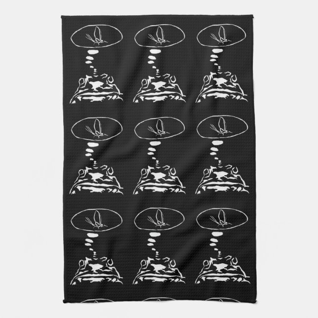 Sci-Fi smart animals "Hungry Frog Dreams"          Kitchen Towel (Vertical)