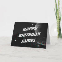 Sci-Fi Space 3D Anaglyph Birthday Card