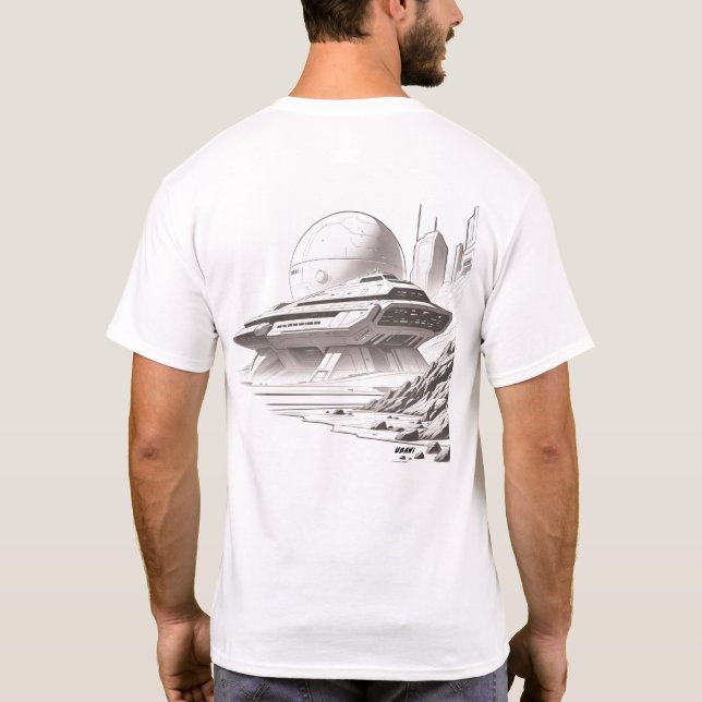 Sci-Fi T-shirt Traversing the Universe 01 E Back (Back)