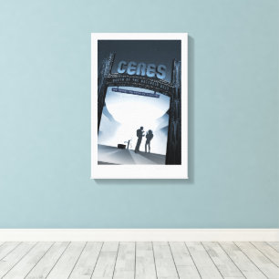Sci-Fi Travel Ad, Dwarf Planet Ceres Canvas Print