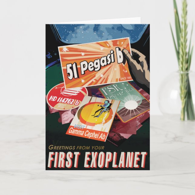 Sci-Fi Travel Ad, Planet 51 Pegasi b Card (Front)