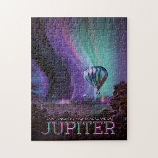Sci-Fi Travel Ad, Planet Jupiter Jigsaw Puzzle (Vertical)