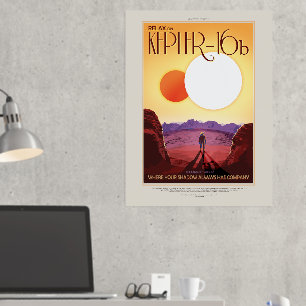 Sci-Fi Travel Ad, Planet Kepler 16b Foil Prints