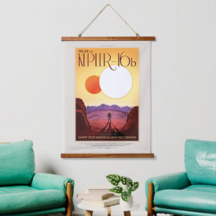 Sci-Fi Travel Ad, Planet Kepler 16b Hanging Tapestry