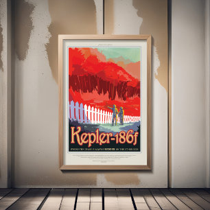 Sci-Fi Travel Ad, Planet Kepler-186f Poster