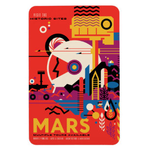 Sci-Fi Travel Ad, Planet Mars Magnet