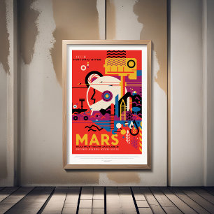 Sci-Fi Travel Ad, Planet Mars Poster