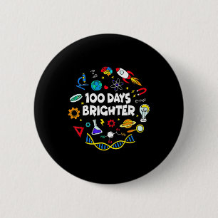 Science 100 Days Brighter Student Happy 100th Day 2 Inch Round Button