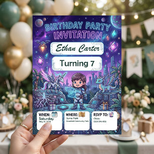Science Adventure Birthday Party Invitation