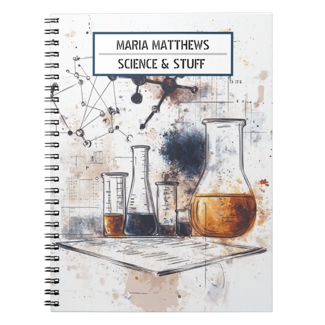 Science and chemistry themed Spiral Photo Notebook (Front)