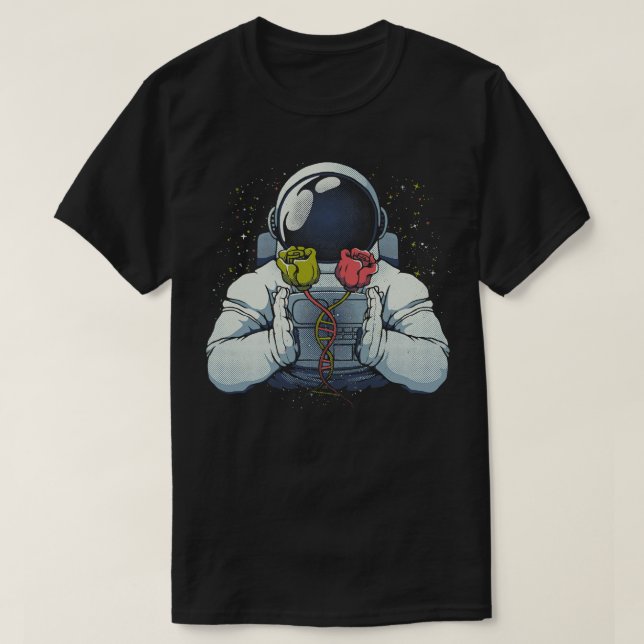 Science Astronaut DNA Roses by Tobe Fonseca T-Shirt (Design Front)
