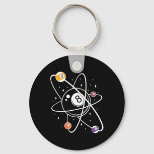 Science Atom Pool Lover 8- Billiards Keychain