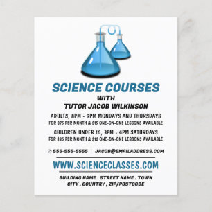 Science Beakers, Science Course Advertising Flyer