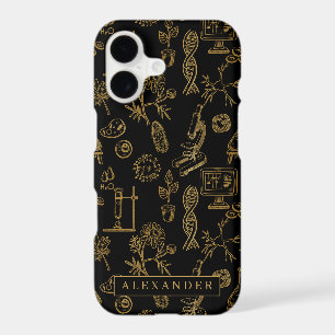 Science Biology Art Gold Pattern Monogram