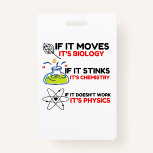 Science BIOLOGY CHEMISTRY PHYSICS Badge