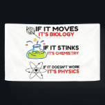 Science BIOLOGY CHEMISTRY PHYSICS Banner<br><div class="desc">Funny, cool, awesome, animals, nerd, geek, vintage, retro, sayings, gift idea, couple, love, sports</div>