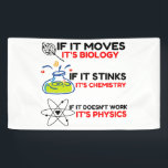 Science BIOLOGY CHEMISTRY PHYSICS Banner<br><div class="desc">Funny, cool, awesome, animals, nerd, geek, vintage, retro, sayings, gift idea, couple, love, sports</div>