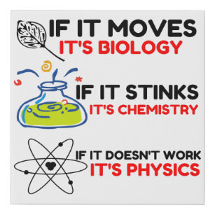 Science BIOLOGY CHEMISTRY PHYSICS Faux Canvas Print