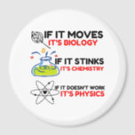 Science BIOLOGY CHEMISTRY PHYSICS Magnet<br><div class="desc">Funny, cool, awesome, animals, nerd, geek, vintage, retro, sayings, gift idea, couple, love, sports</div>