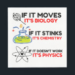 Science BIOLOGY CHEMISTRY PHYSICS Napkin<br><div class="desc">Cool,  Comic,  Love,  Funny,  Coupes,  Vintage sports,  Retro,  Cute,  Christmas,  Nerd,   humour,  Geek,  Hipster,  Science</div>