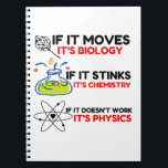 Science BIOLOGY CHEMISTRY PHYSICS Notebook<br><div class="desc">Cool,  Comic,  Love,  Funny,  Coupes,  Vintage sports,  Retro,  Cute,  Christmas,   Geek, </div>
