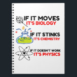 Science BIOLOGY CHEMISTRY PHYSICS Notebook<br><div class="desc">Cool,  Comic,  Love,  Funny,  Coupes,  Vintage sports,  Retro,  Cute,  Christmas,   Geek, </div>