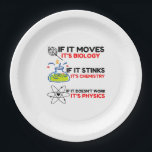Science BIOLOGY CHEMISTRY PHYSICS Paper Plate<br><div class="desc">cool,  comic,  cute,  love,  vintage sports,  science,  couple,  funny,  retro</div>