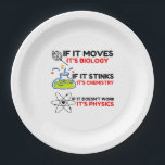 Science BIOLOGY CHEMISTRY PHYSICS Paper Plate<br><div class="desc">cool,  comic,  cute,  love,  vintage sports,  science,  couple,  funny,  retro</div>