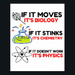 Science BIOLOGY CHEMISTRY PHYSICS Poster<br><div class="desc">chemistry,  gift,  biology,  student,  idea,  physicist,  quote,  teacher,  geek,  physics,  nerd,  saying,  funny</div>