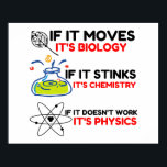 Science BIOLOGY CHEMISTRY PHYSICS Poster<br><div class="desc">cool,  comic,  cute,  love,  vintage sports,  science,  couple,  funny,  retro</div>